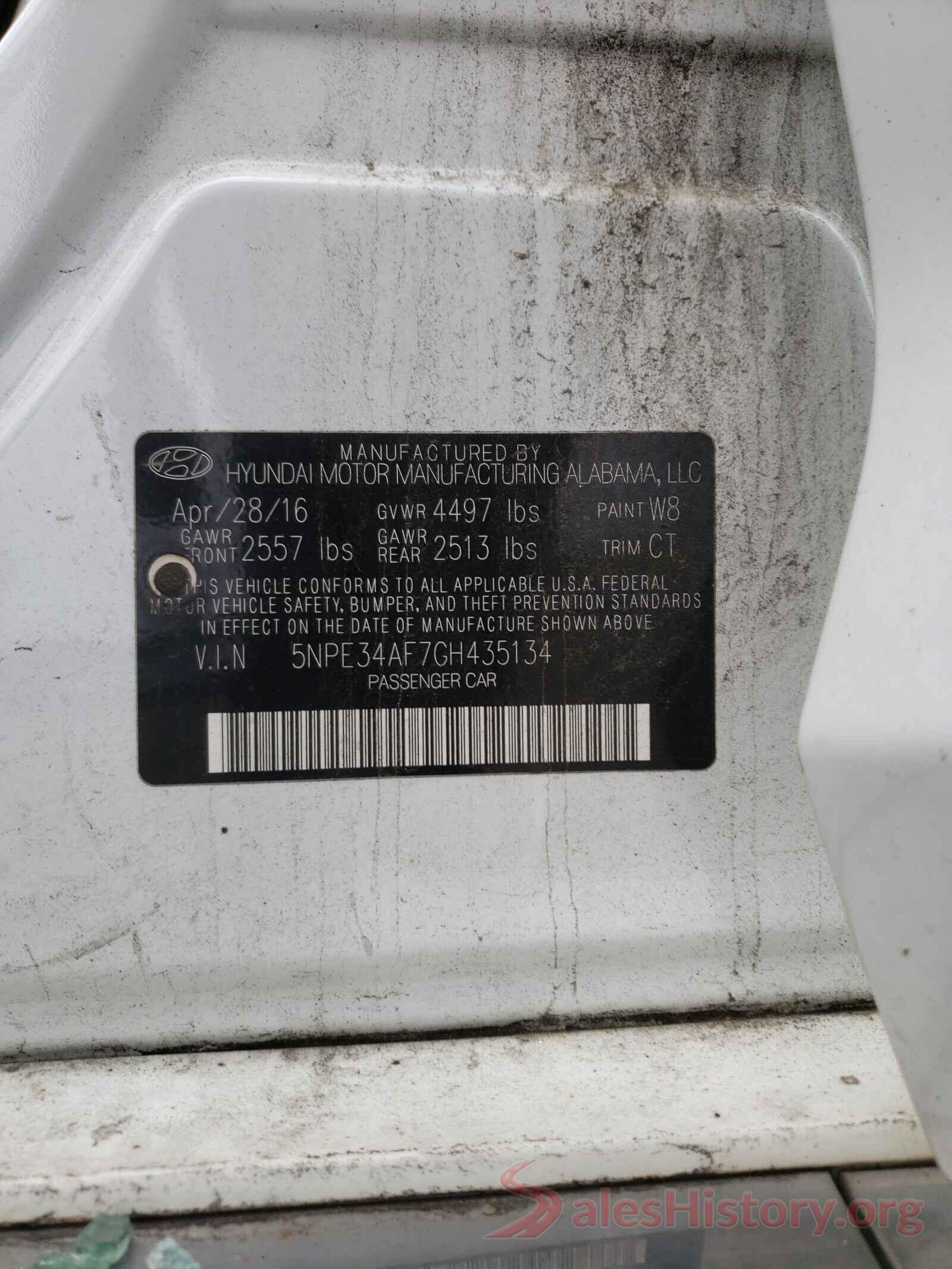 5NPE34AF7GH435134 2016 HYUNDAI SONATA