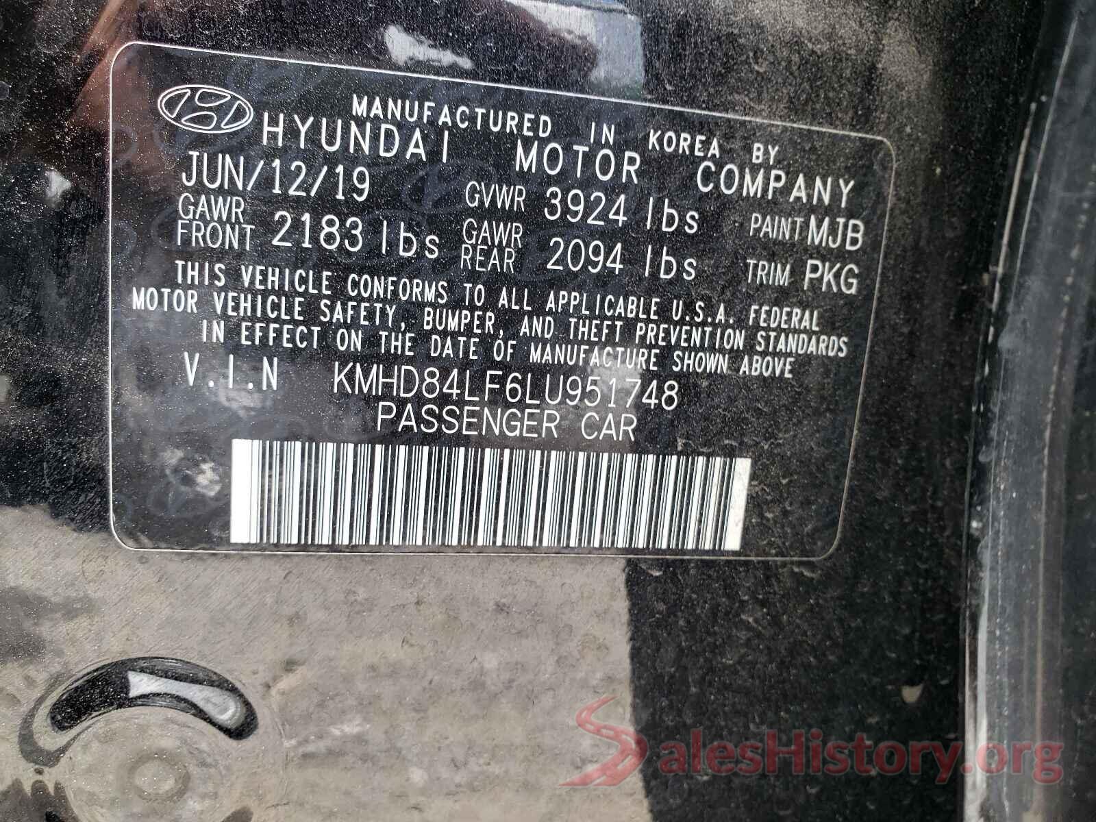 KMHD84LF6LU951748 2020 HYUNDAI ELANTRA