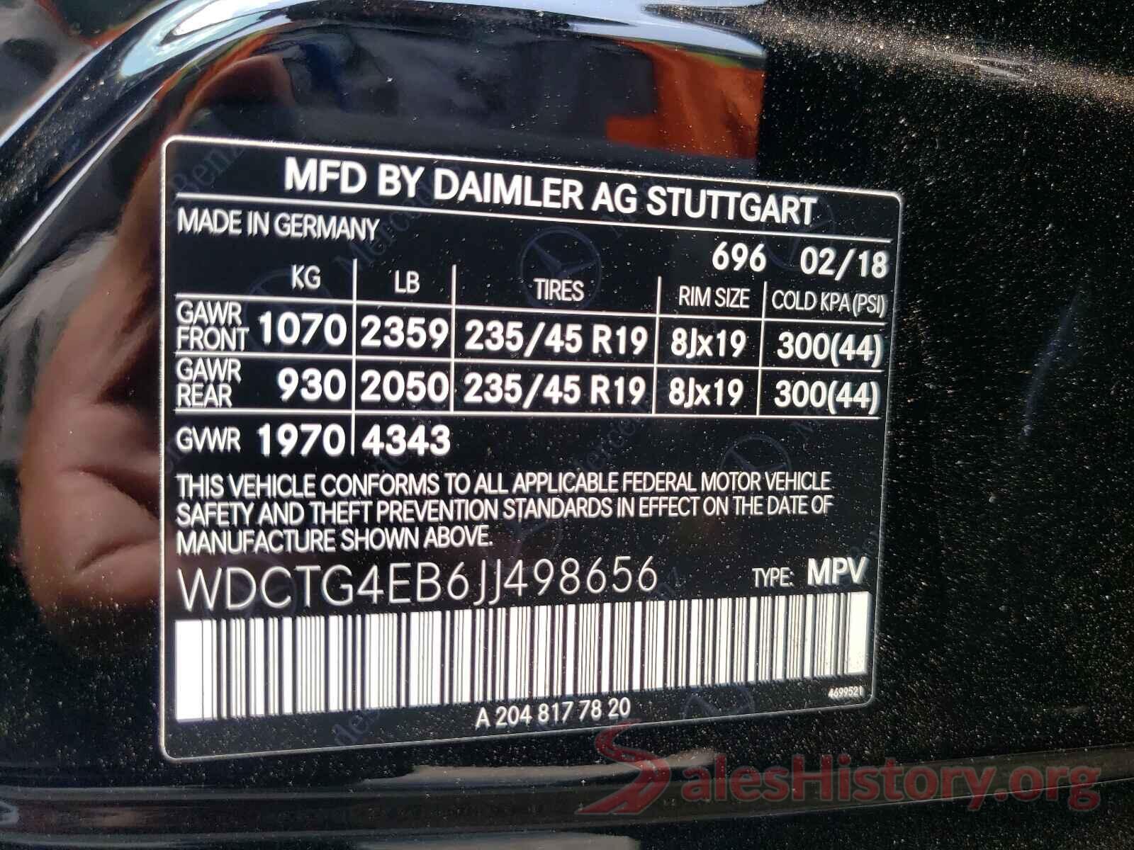 WDCTG4EB6JJ498656 2018 MERCEDES-BENZ GLA-CLASS