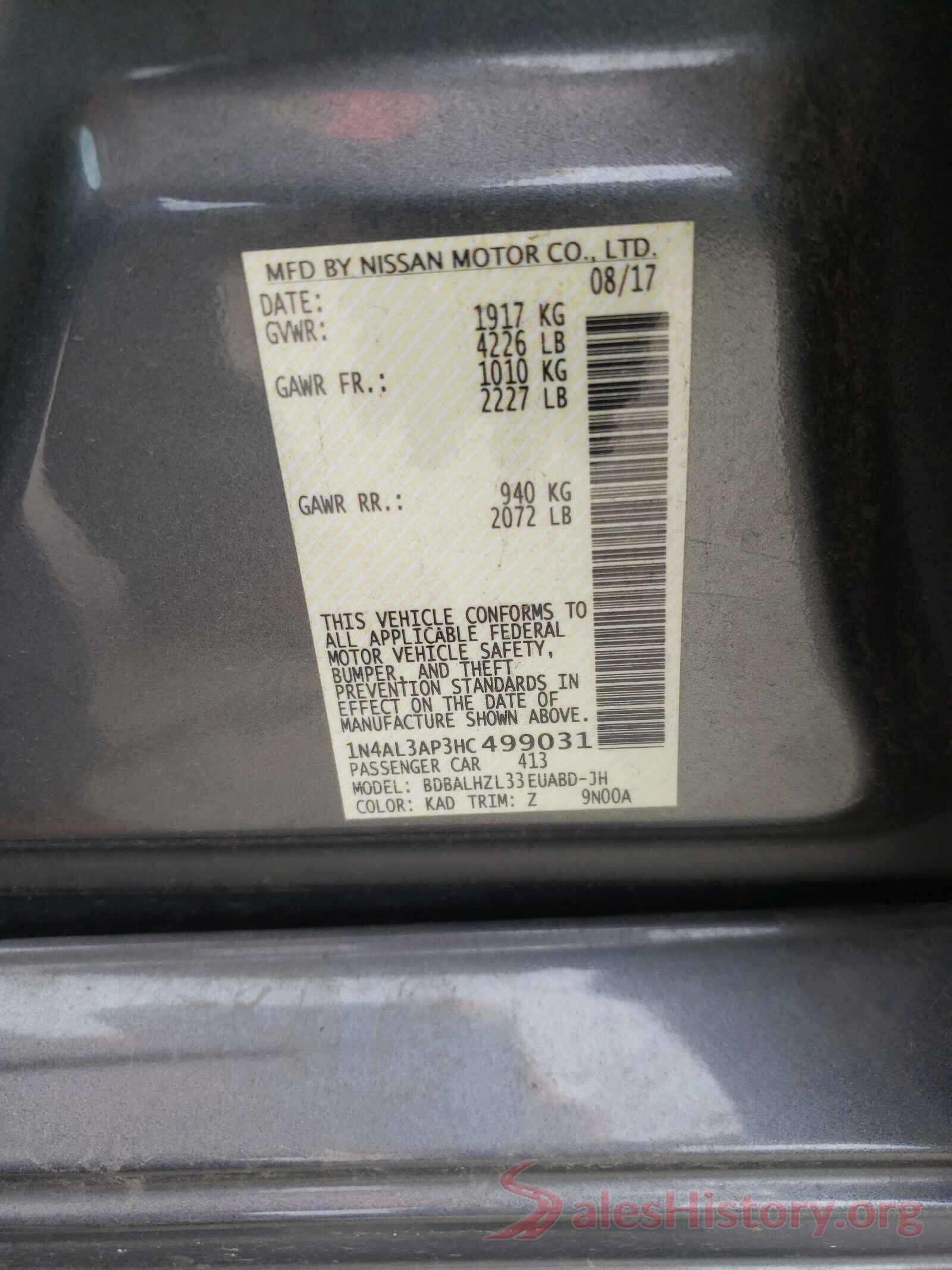 1N4AL3AP3HC499031 2017 NISSAN ALTIMA