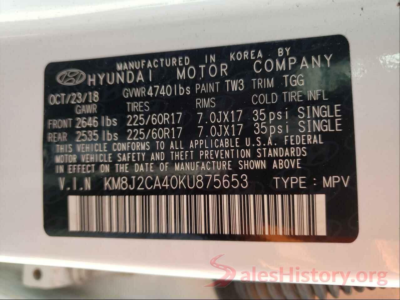 KM8J2CA40KU875653 2019 HYUNDAI TUCSON