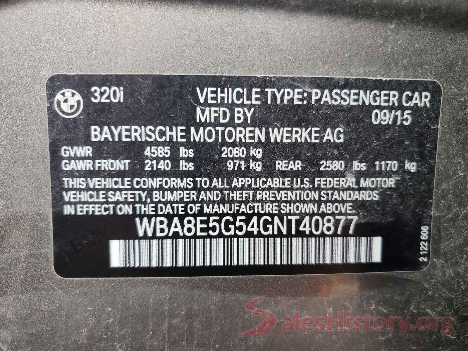 WBA8E5G54GNT40877 2016 BMW 3 SERIES