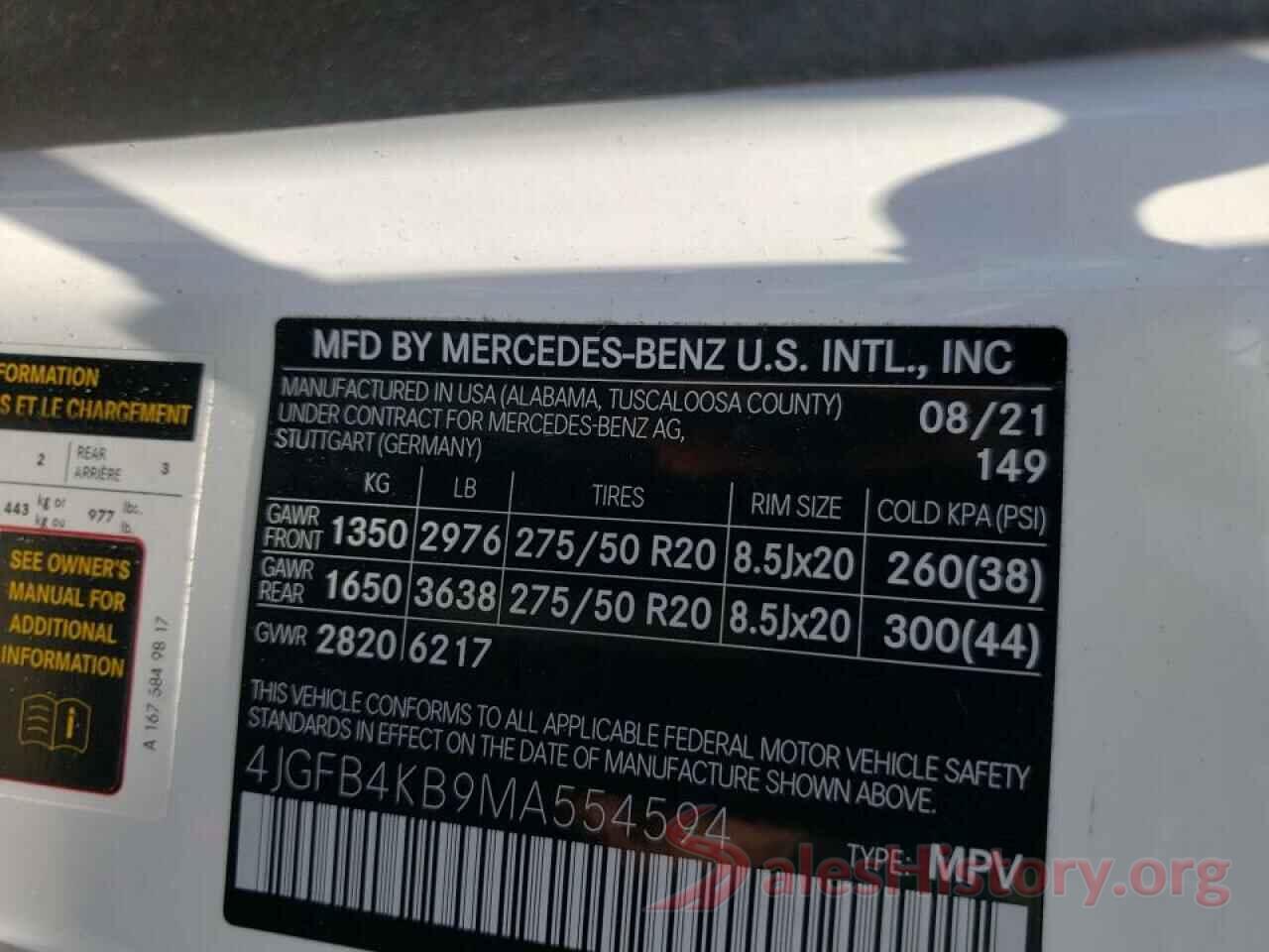 4JGFB4KB9MA554594 2021 MERCEDES-BENZ GLE-CLASS