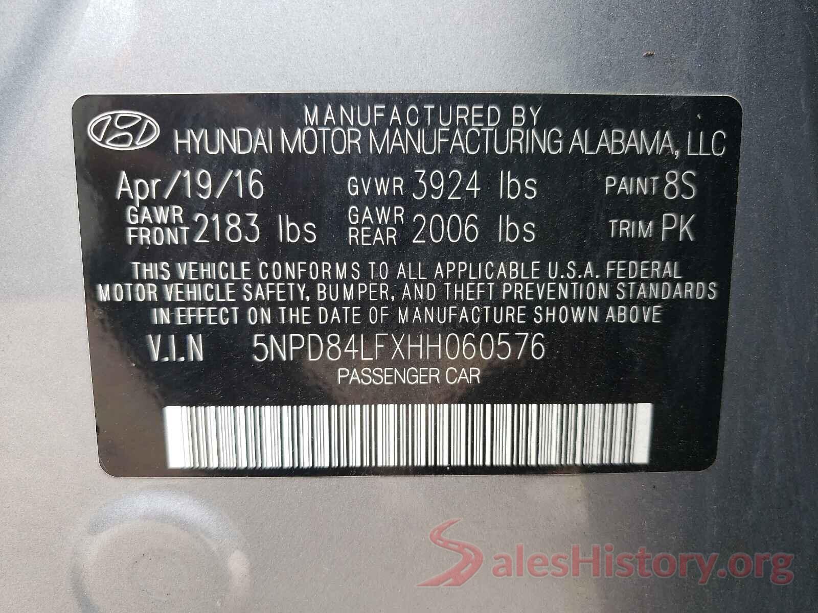 5NPD84LFXHH060576 2017 HYUNDAI ELANTRA