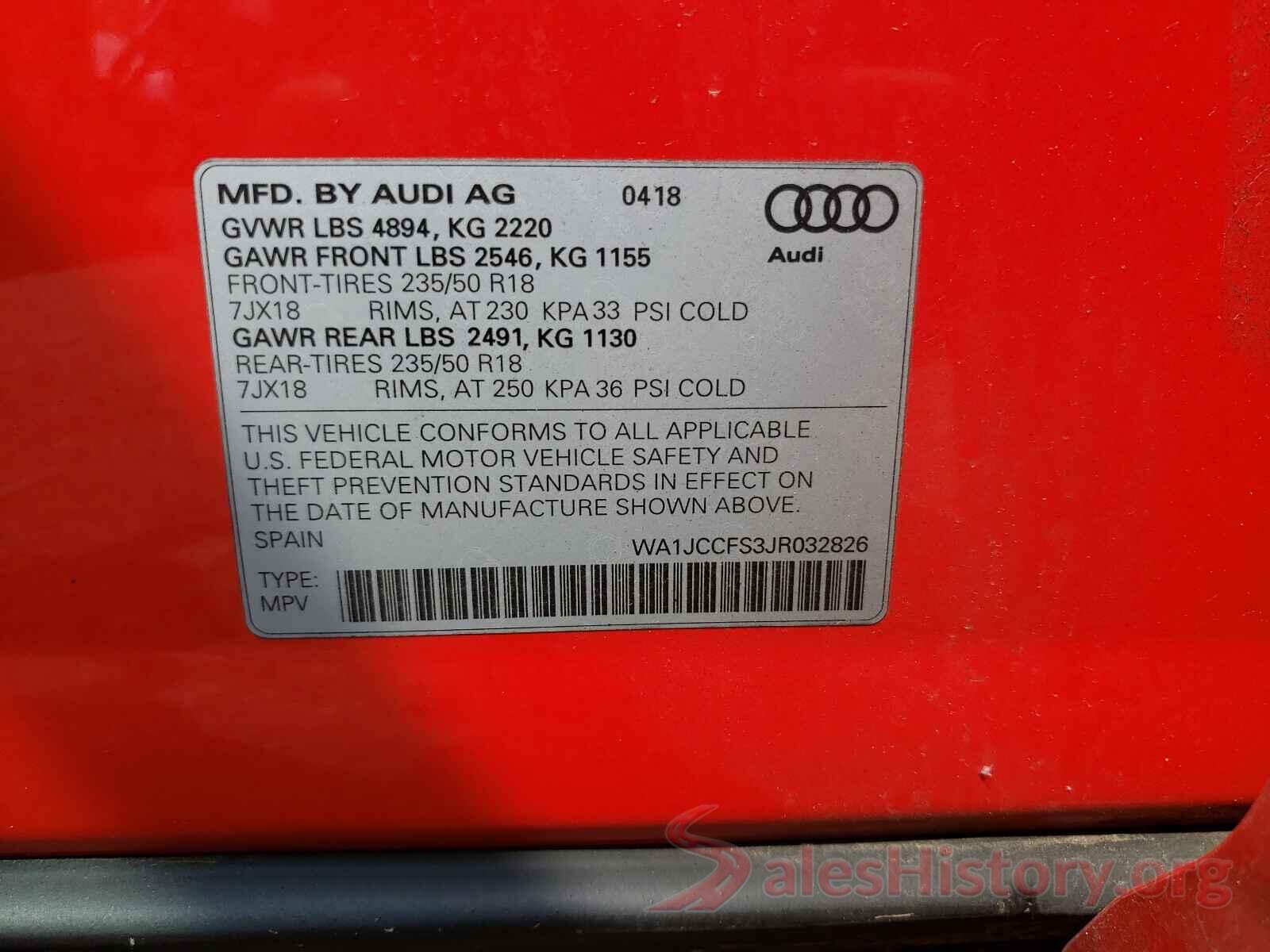 WA1JCCFS3JR032826 2018 AUDI Q3