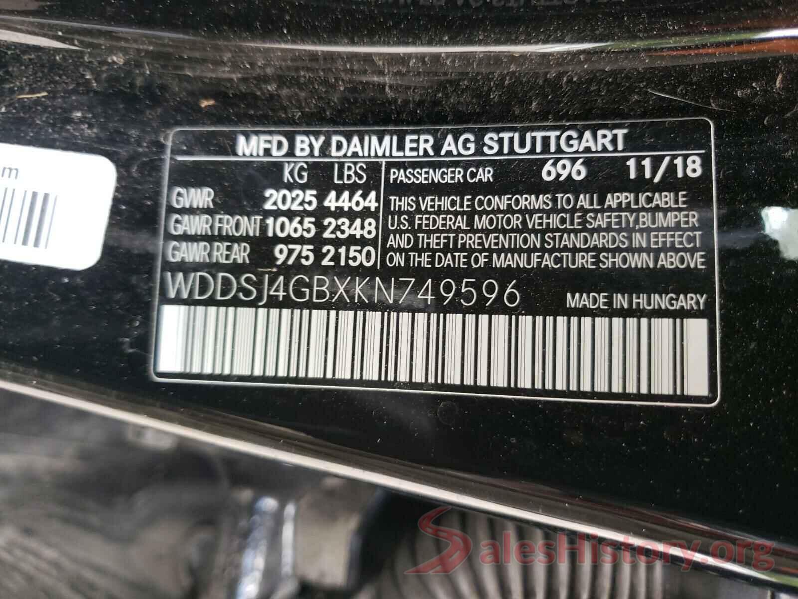 WDDSJ4GBXKN749596 2019 MERCEDES-BENZ CLA-CLASS