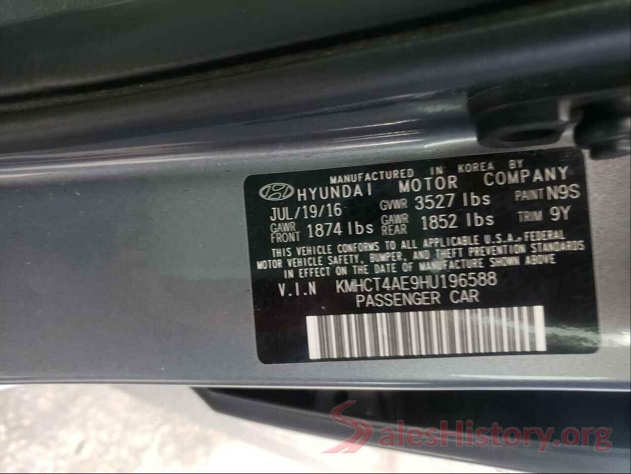 KMHCT4AE9HU196588 2017 HYUNDAI ACCENT