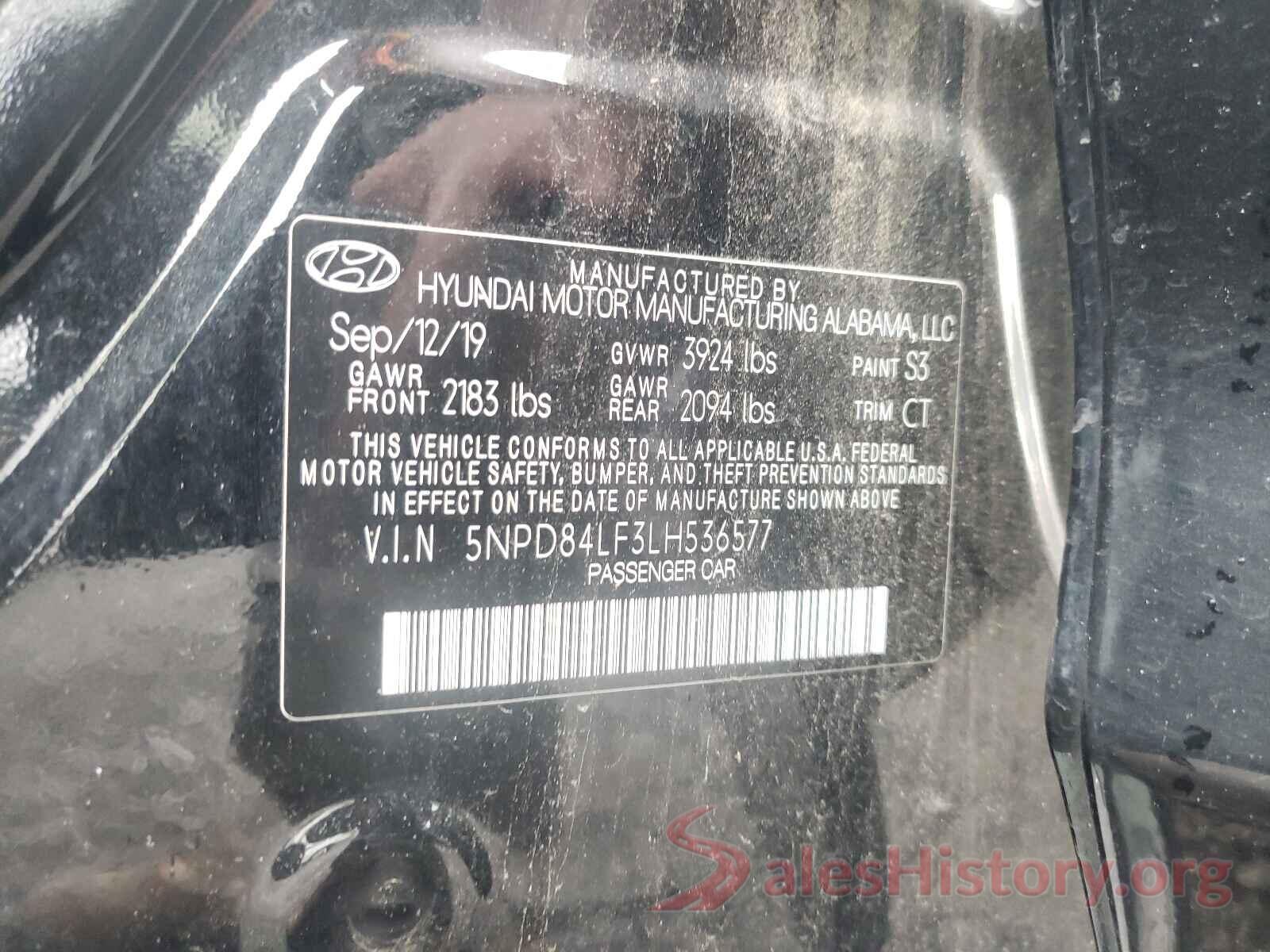 5NPD84LF3LH536577 2020 HYUNDAI ELANTRA