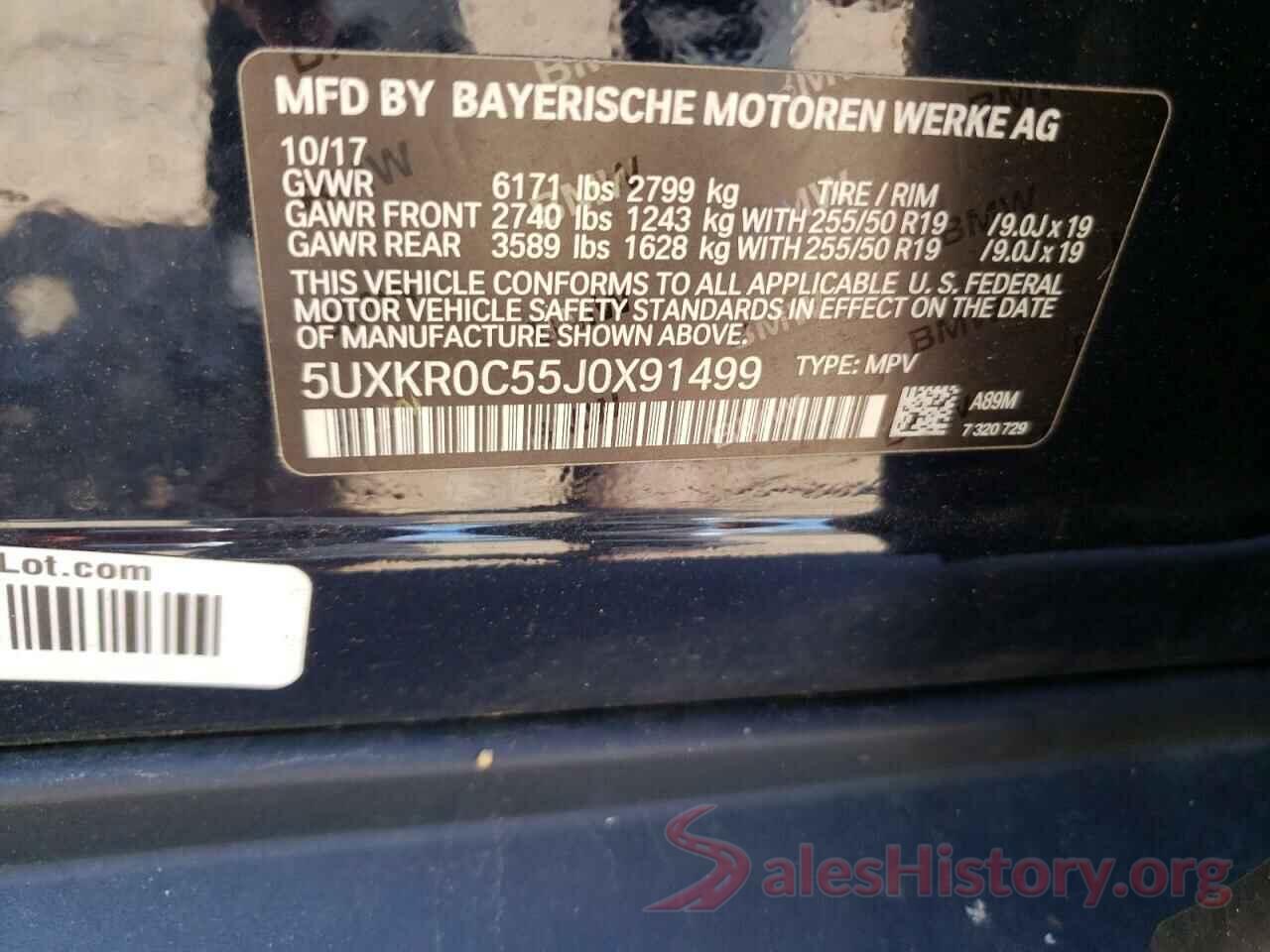 5UXKR0C55J0X91499 2018 BMW X5