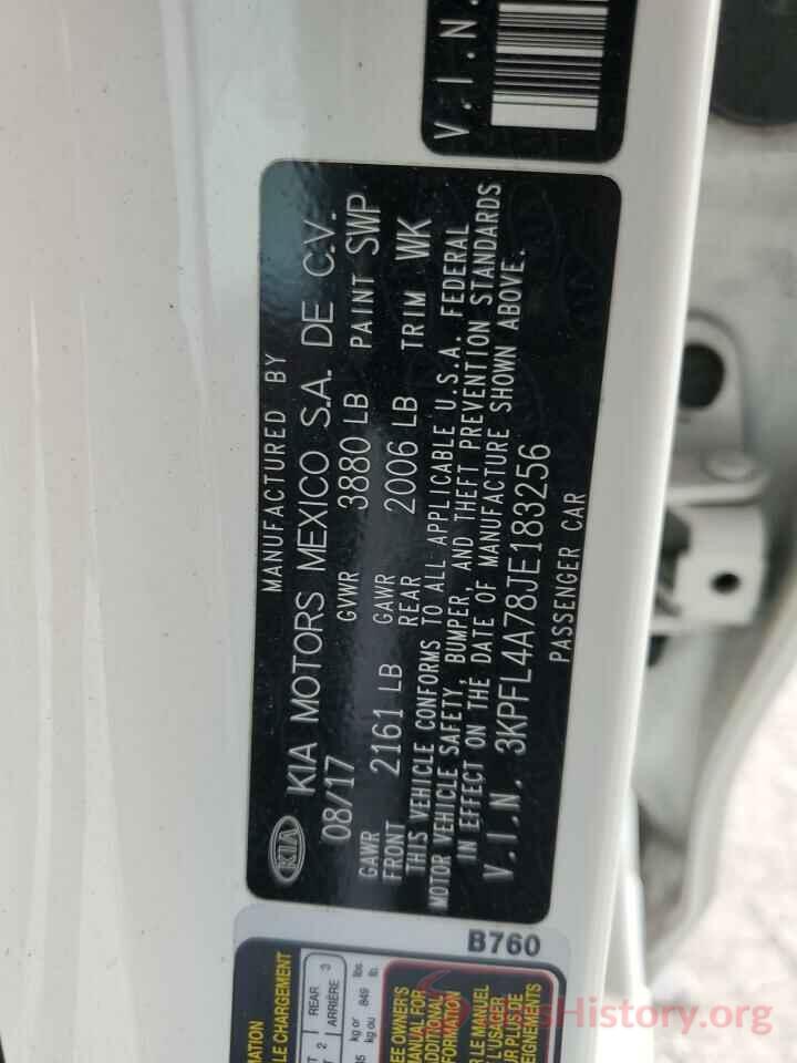 3KPFL4A78JE183256 2018 KIA FORTE