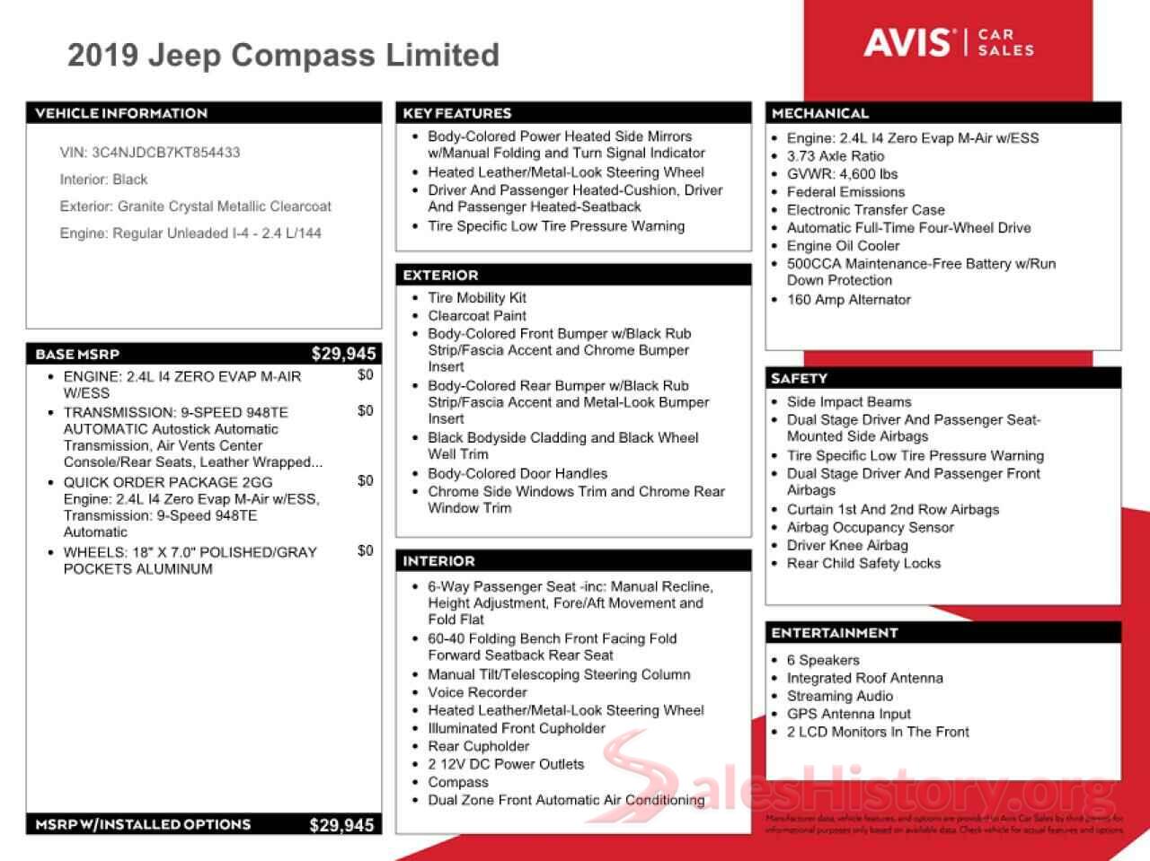 3C4NJDCB7KT854433 2019 JEEP COMPASS