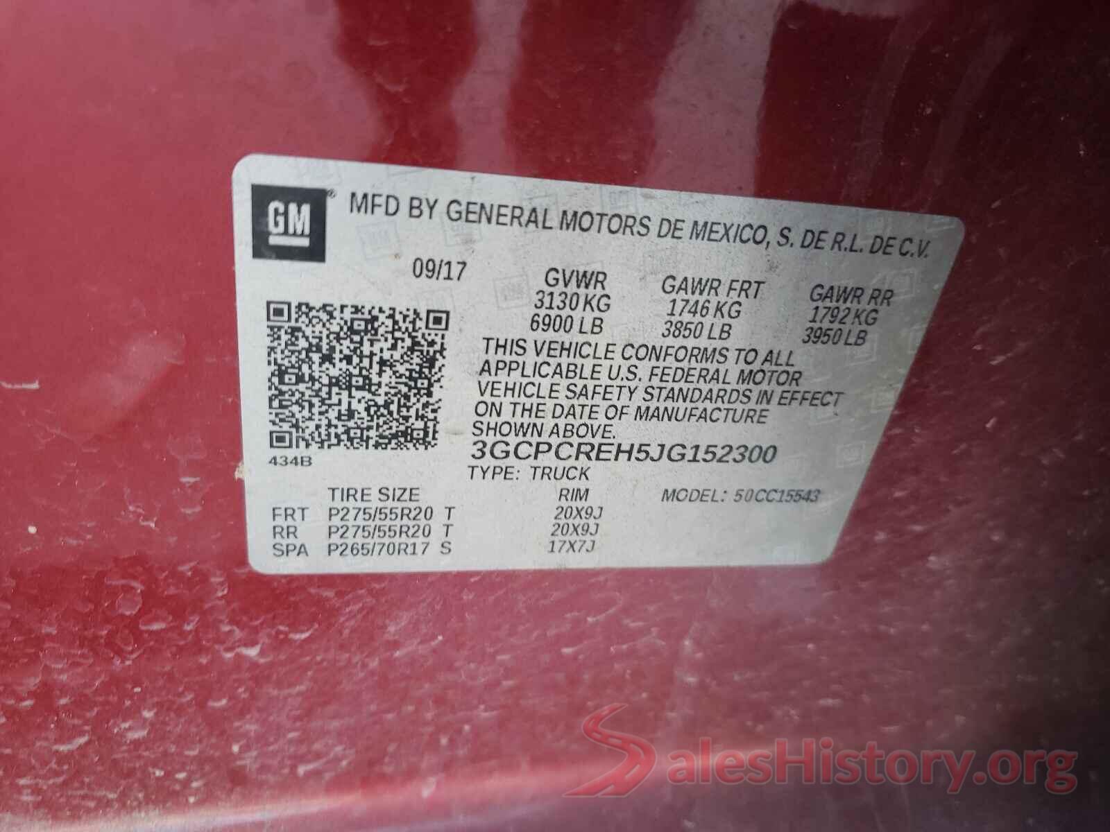 3GCPCREH5JG152300 2018 CHEVROLET SILVERADO