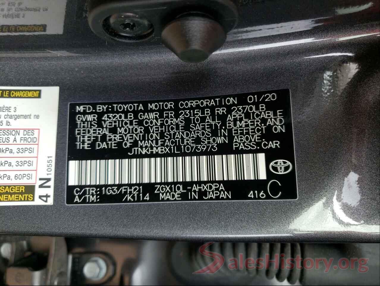 JTNKHMBX1L1073973 2020 TOYOTA C-HR