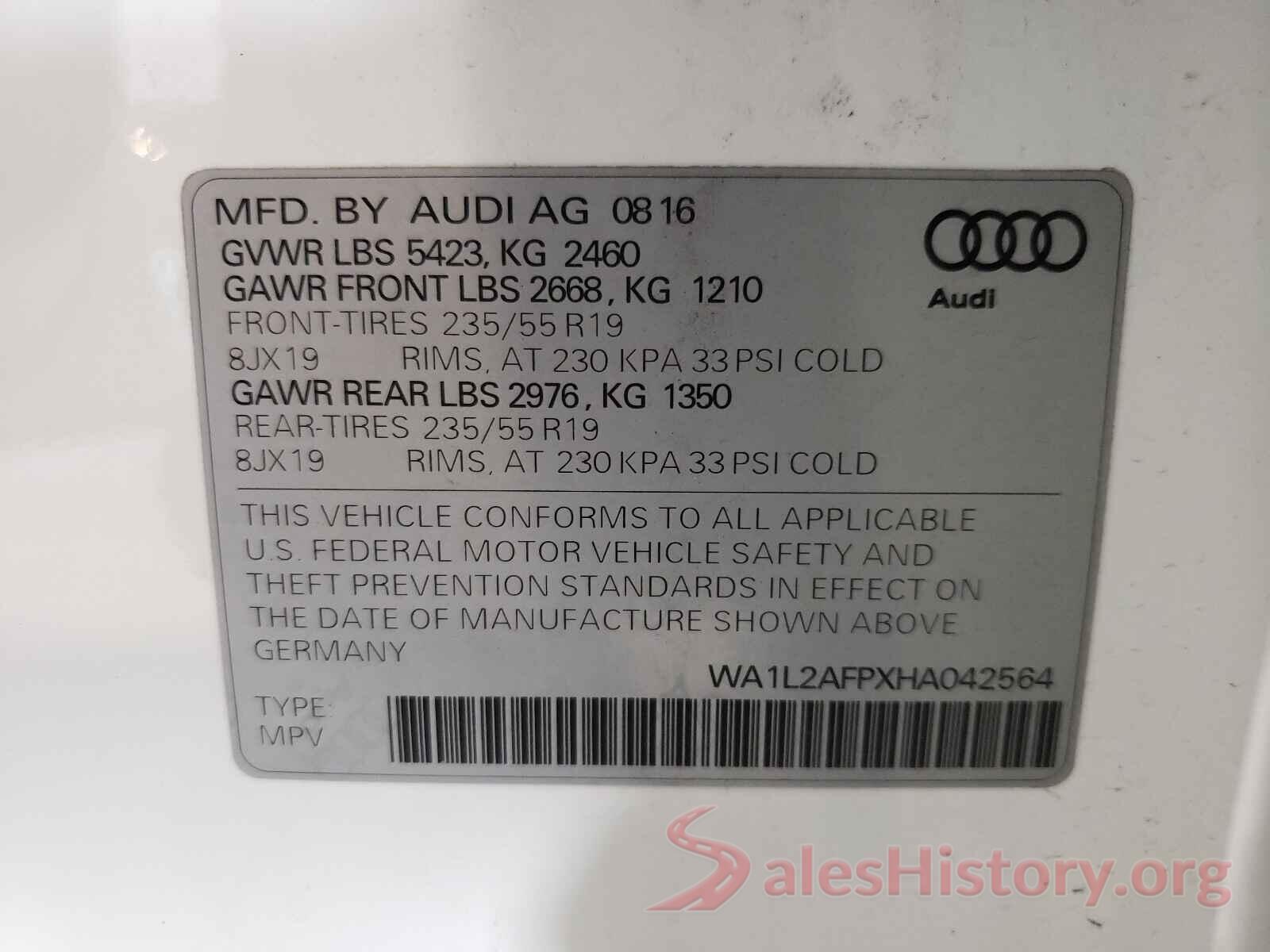 WA1L2AFPXHA042564 2017 AUDI Q5