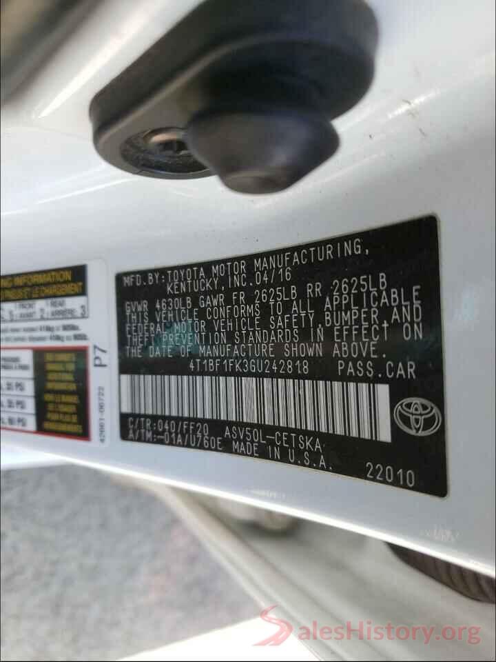 4T1BF1FK3GU242818 2016 TOYOTA CAMRY