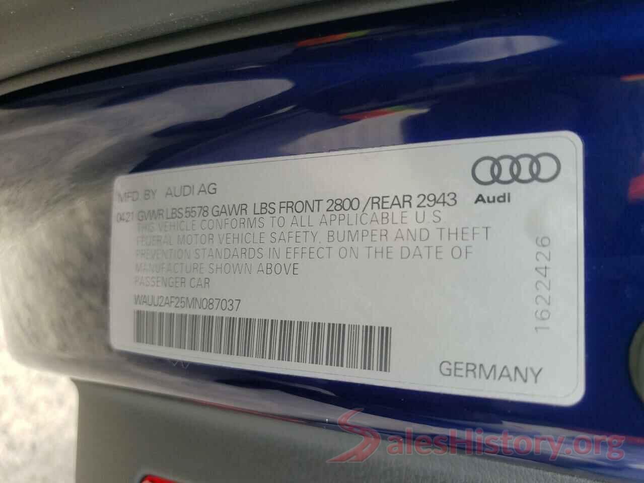 WAUU2AF25MN087037 2021 AUDI A7