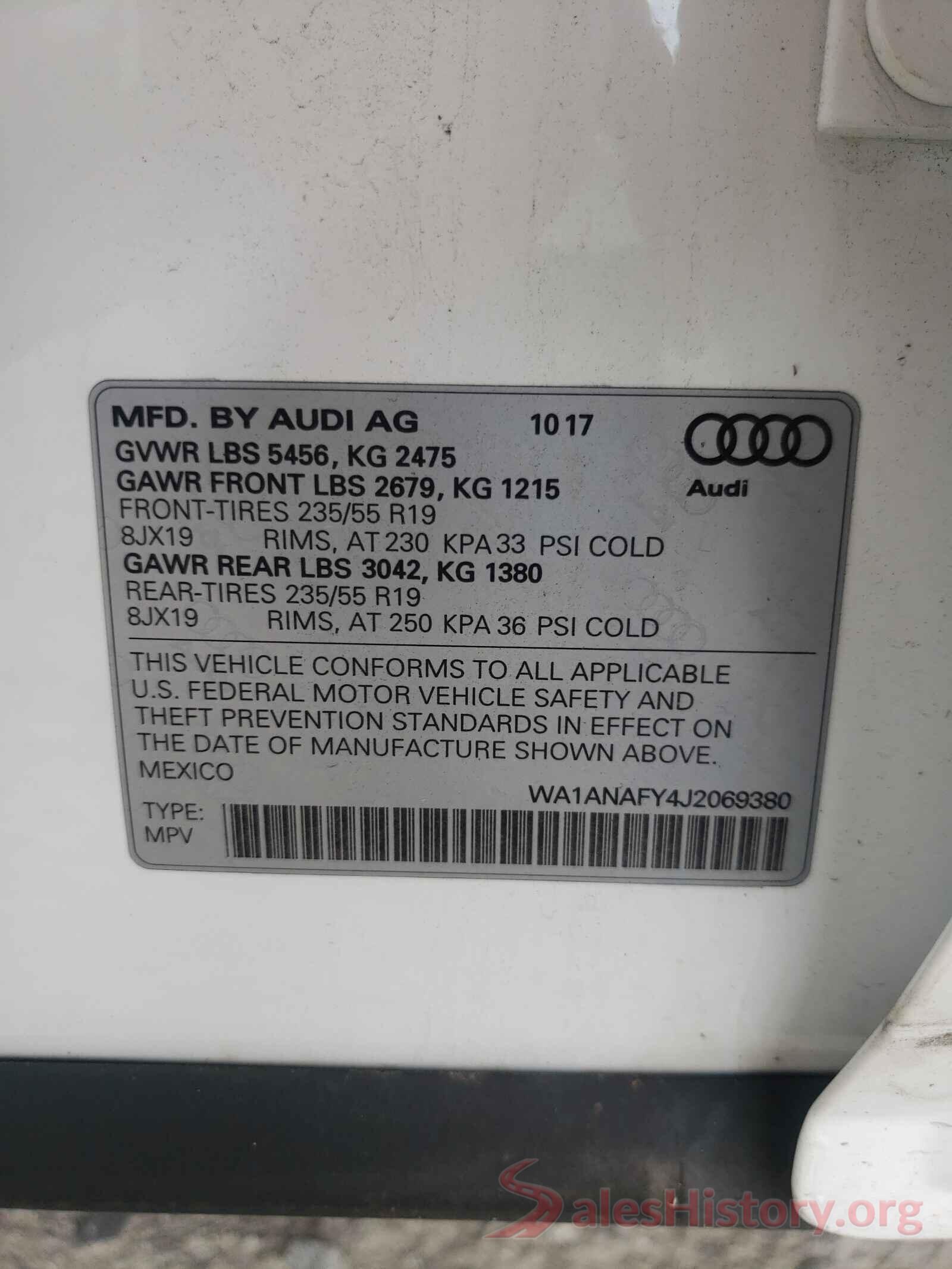 WA1ANAFY4J2069380 2018 AUDI Q5