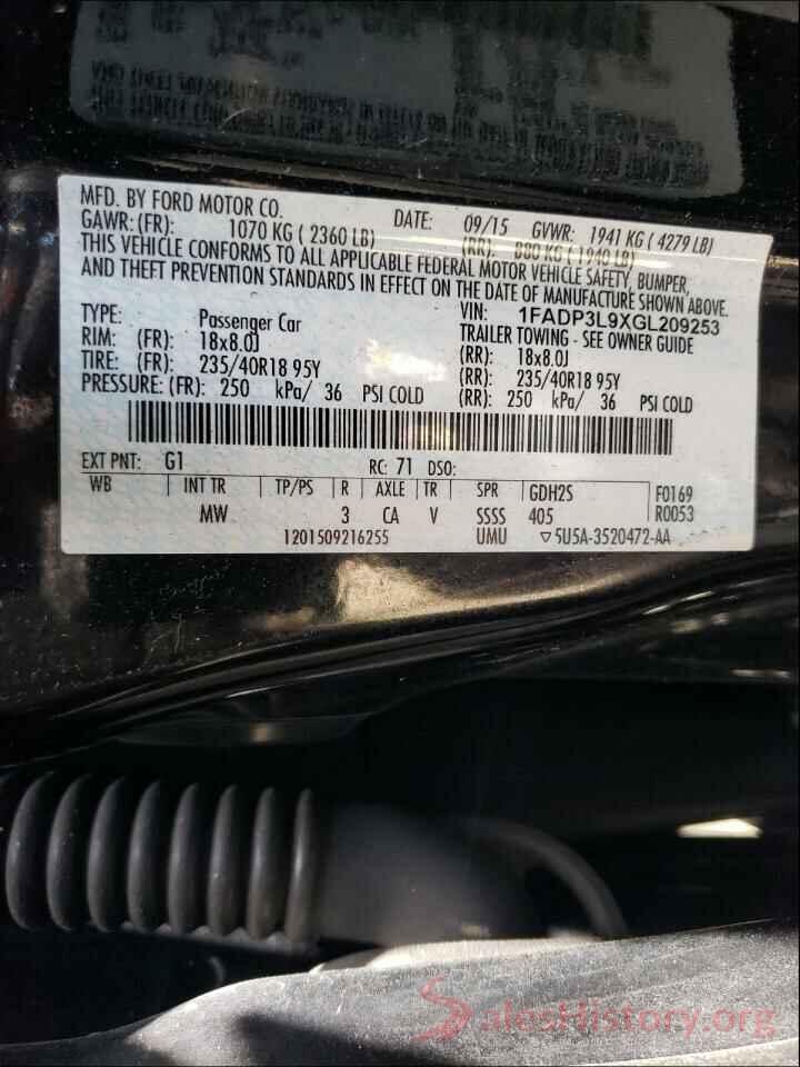 1FADP3L9XGL209253 2016 FORD FOCUS