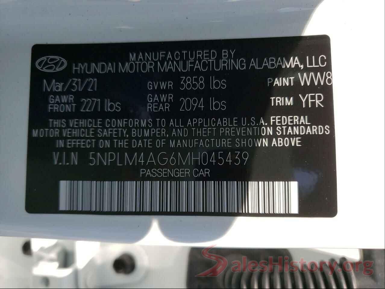 5NPLM4AG6MH045439 2021 HYUNDAI ELANTRA