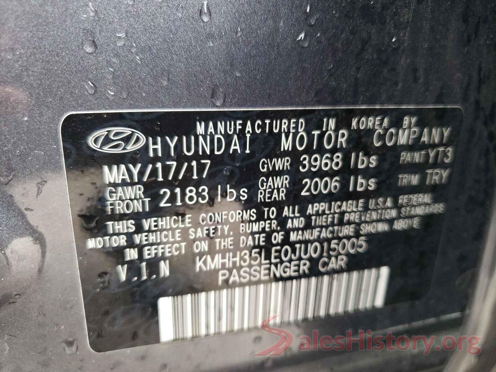 KMHH35LE0JU015005 2018 HYUNDAI ELANTRA