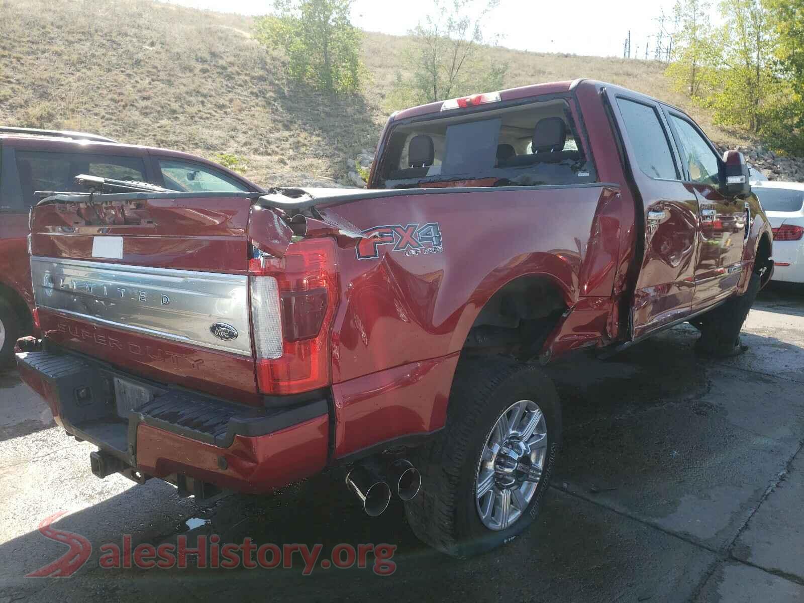 2019 FORD F350 VIN 1FT8W3BTXKEC08371, rear 3/4 view