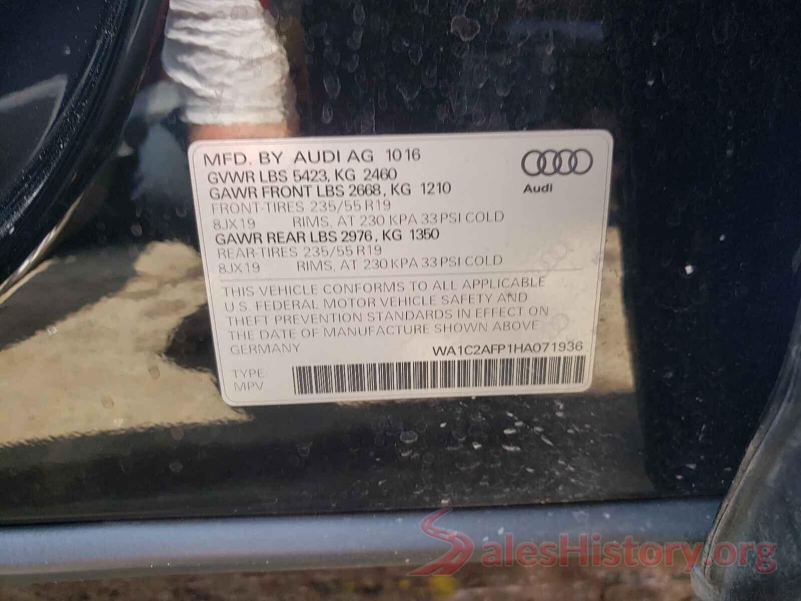 WA1C2AFP1HA071936 2017 AUDI Q5