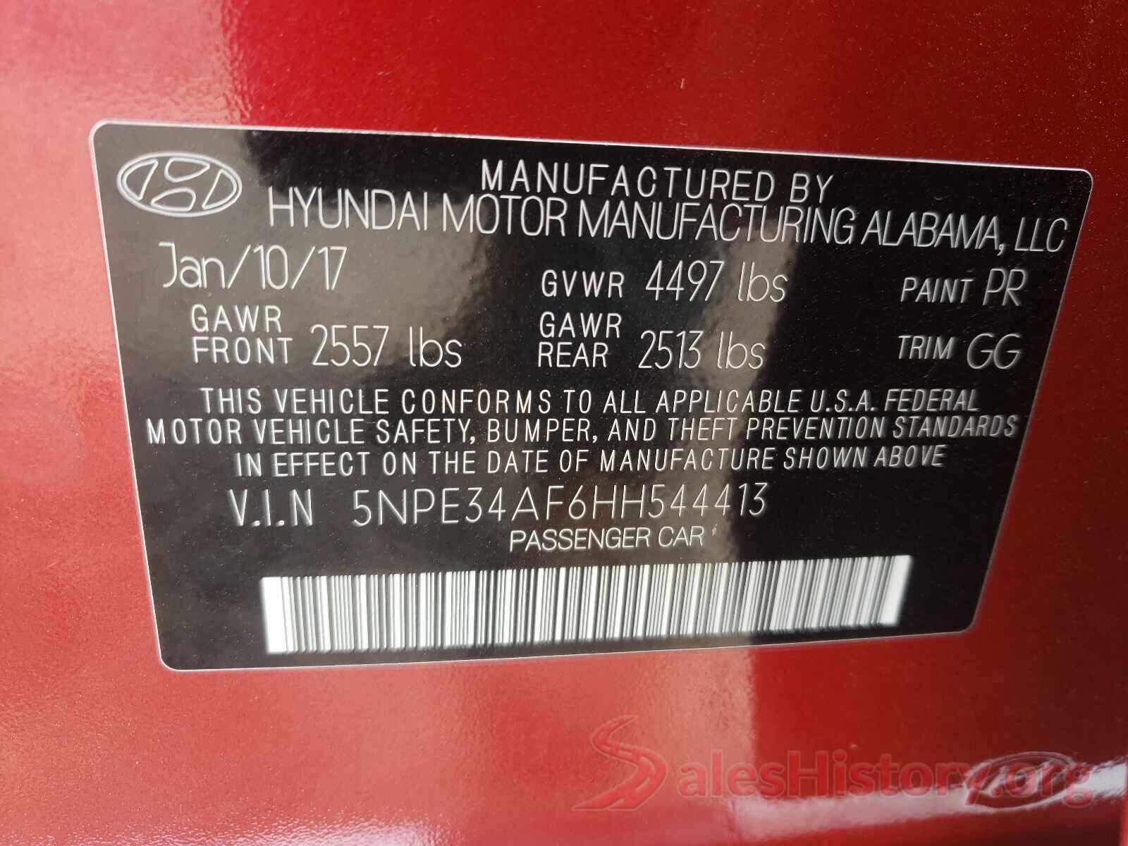 5NPE34AF6HH544413 2017 HYUNDAI SONATA