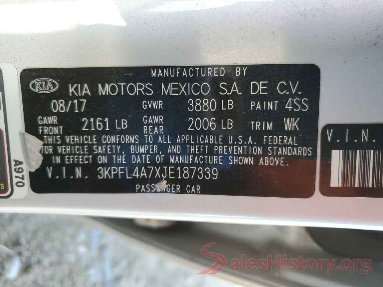 3KPFL4A7XJE187339 2018 KIA FORTE