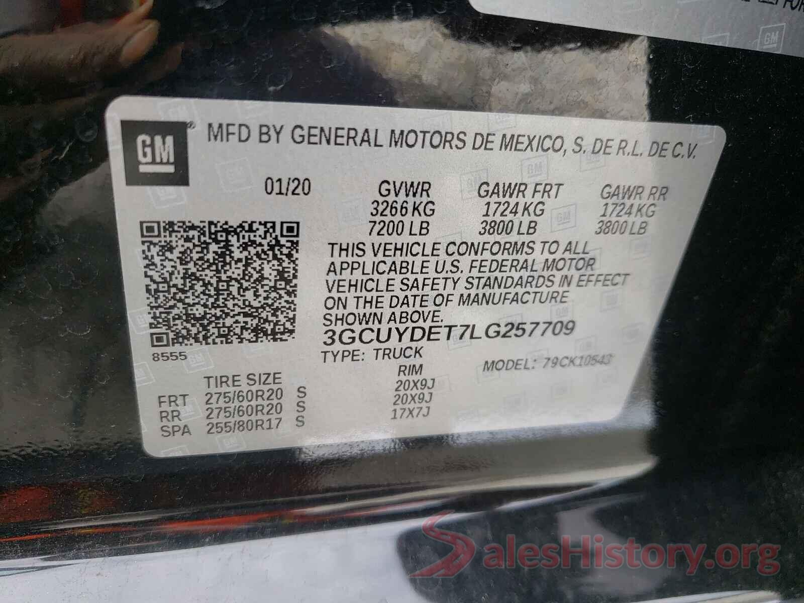 3GCUYDET7LG257709 2020 CHEVROLET SILVERADO