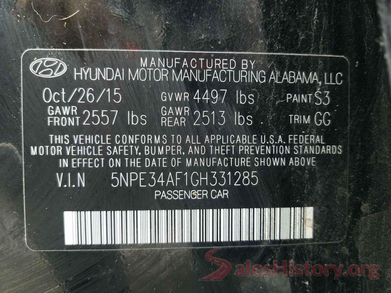 5NPE34AF1GH331285 2016 HYUNDAI SONATA