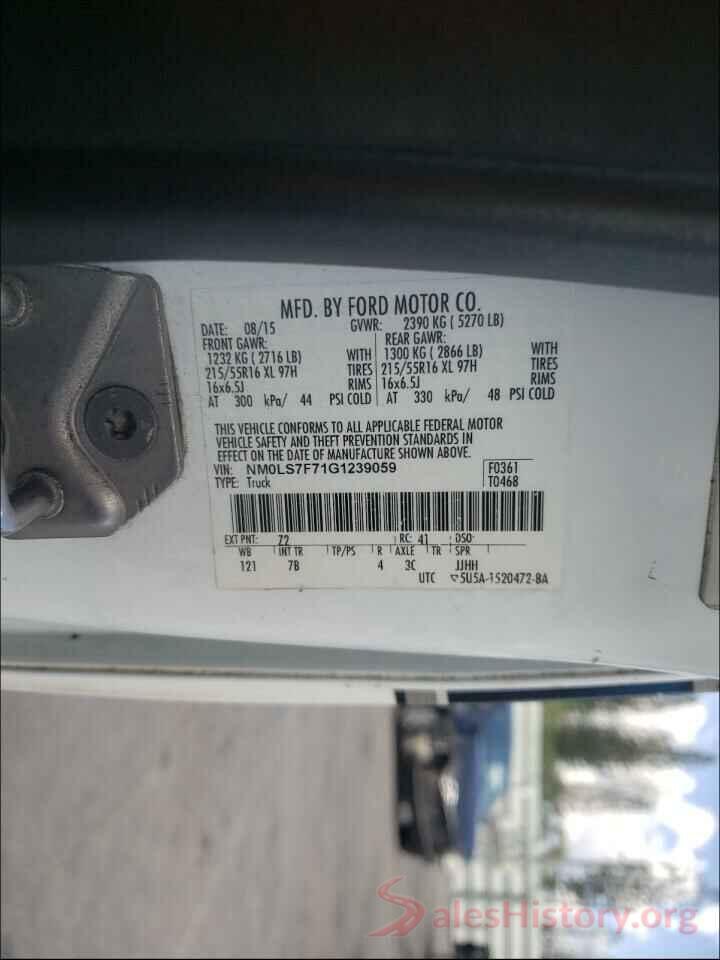 NM0LS7F71G1239059 2016 FORD TRANSIT CO