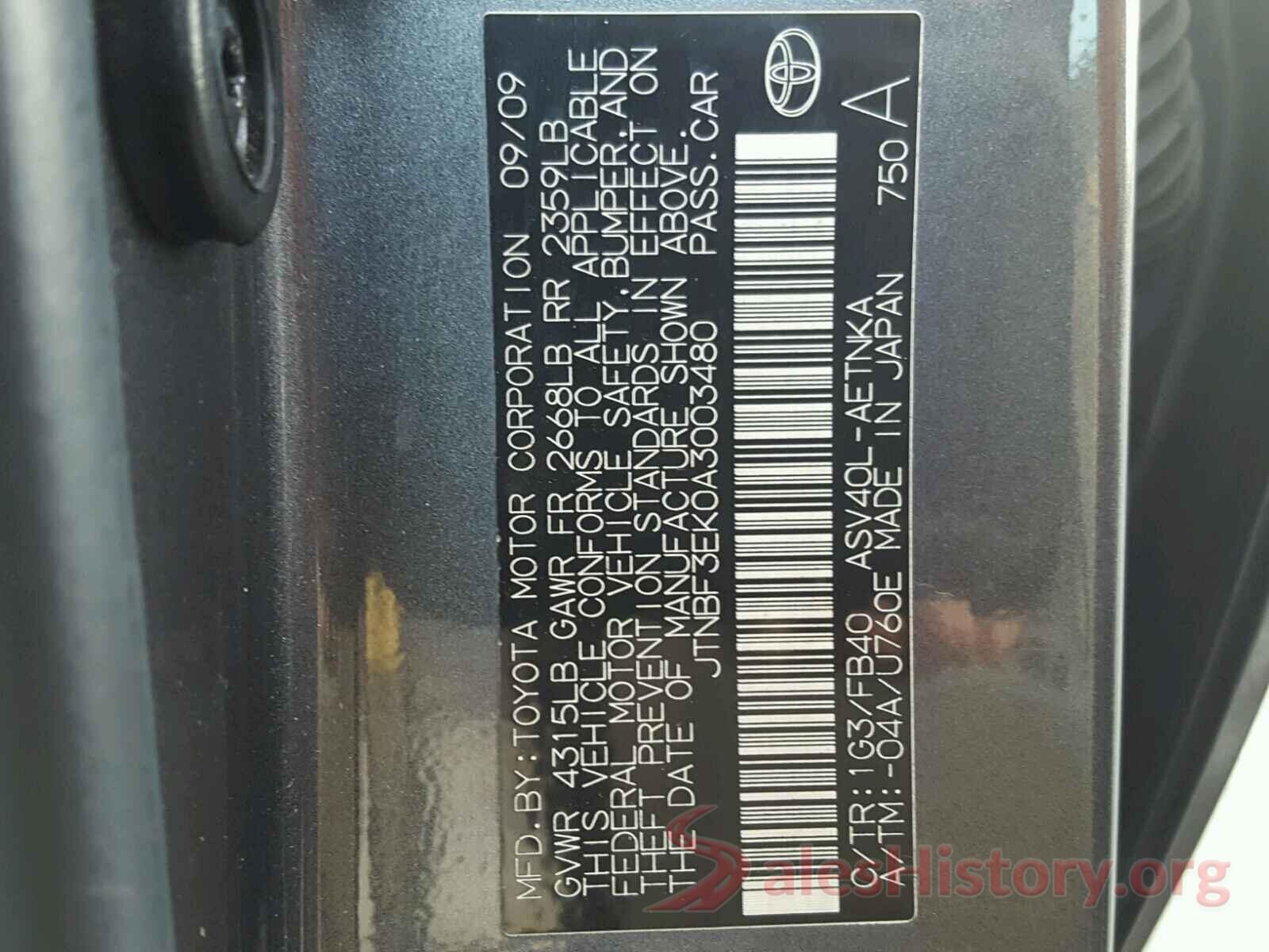 JTNBF3EK0A3003480 2010 TOYOTA CAMRY BASE