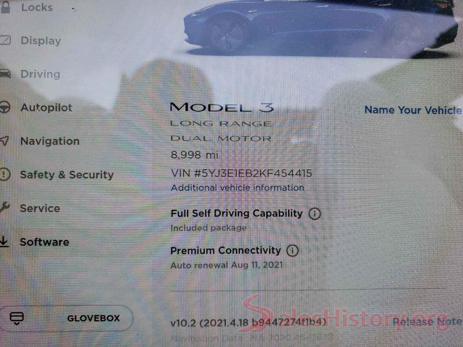 5YJ3E1EB2KF454415 2019 TESLA MODEL 3