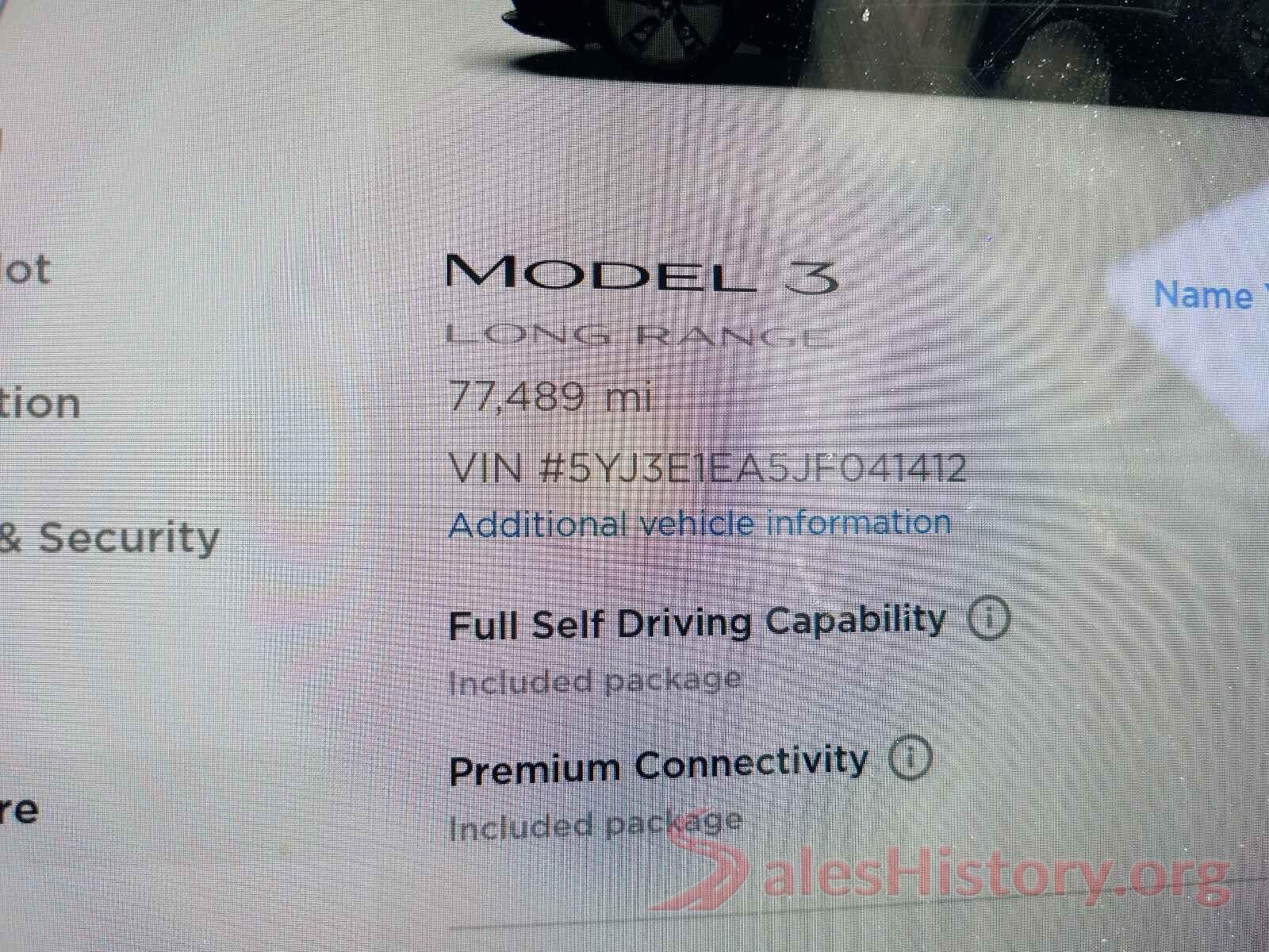 5YJ3E1EA5JF041412 2018 TESLA MODEL 3