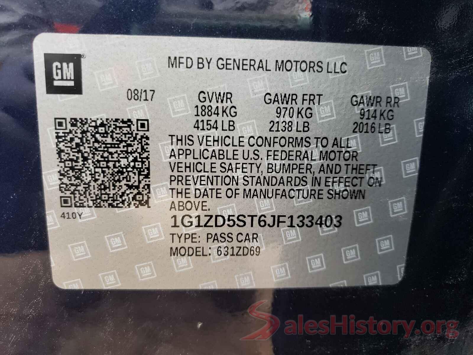 1G1ZD5ST6JF133403 2018 CHEVROLET MALIBU