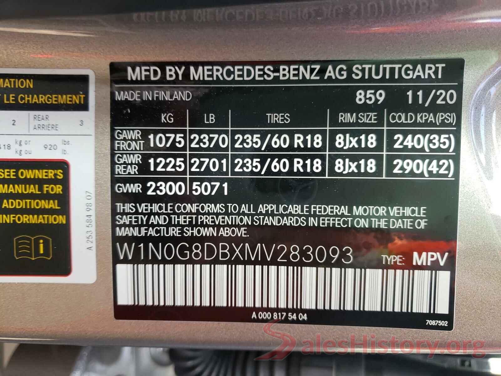 W1N0G8DBXMV283093 2021 MERCEDES-BENZ GLC-CLASS