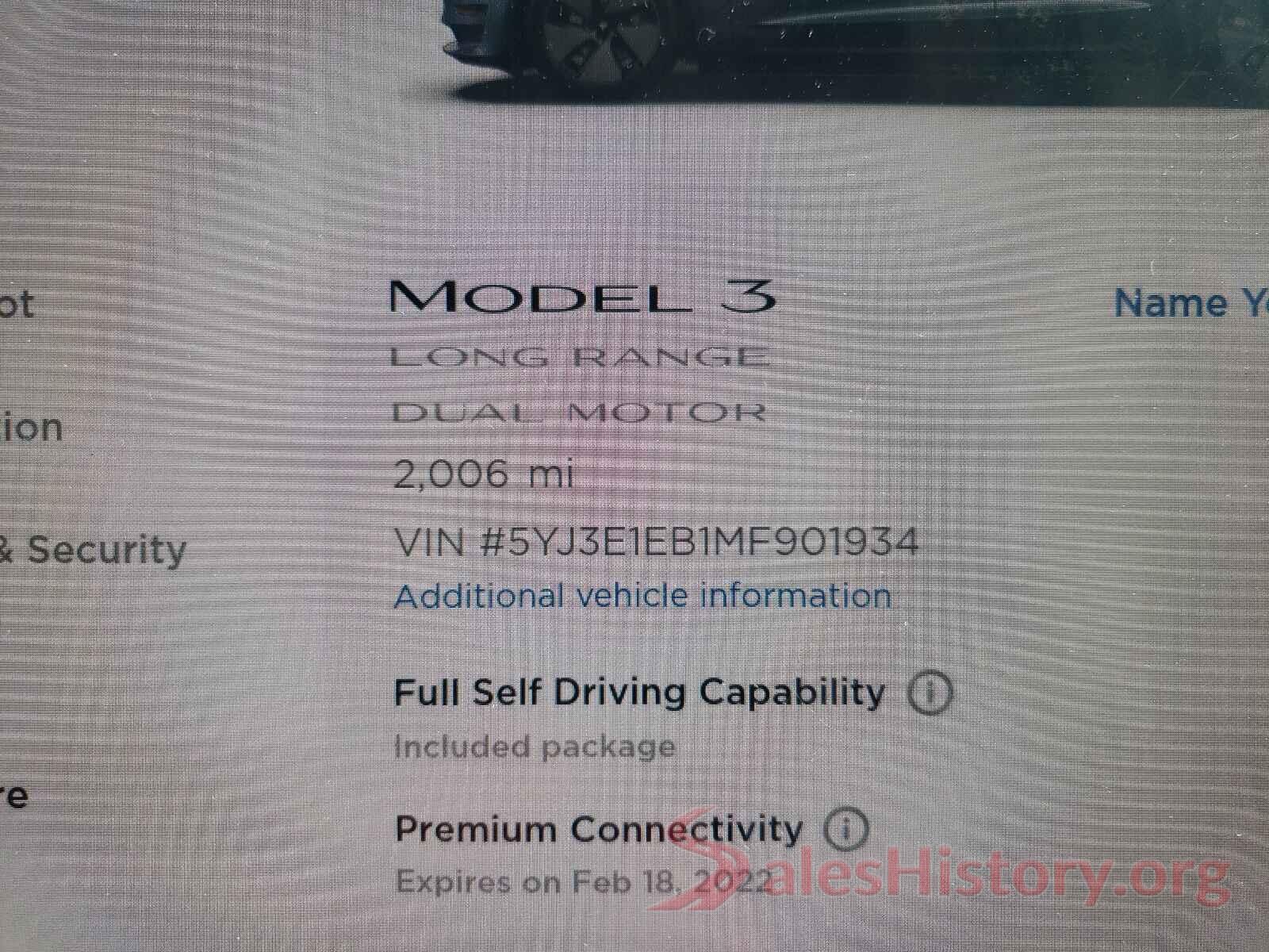 5YJ3E1EB1MF901934 2021 TESLA MODEL 3