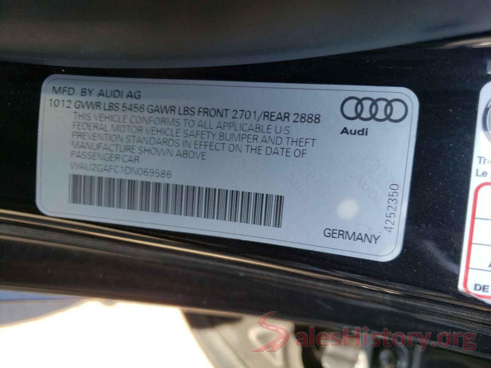 WAU2GAFC1DN069586 2013 AUDI A7