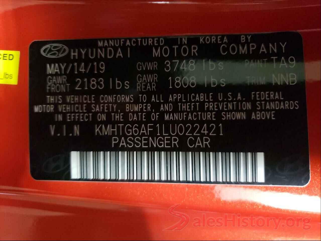 KMHTG6AF1LU022421 2020 HYUNDAI VELOSTER