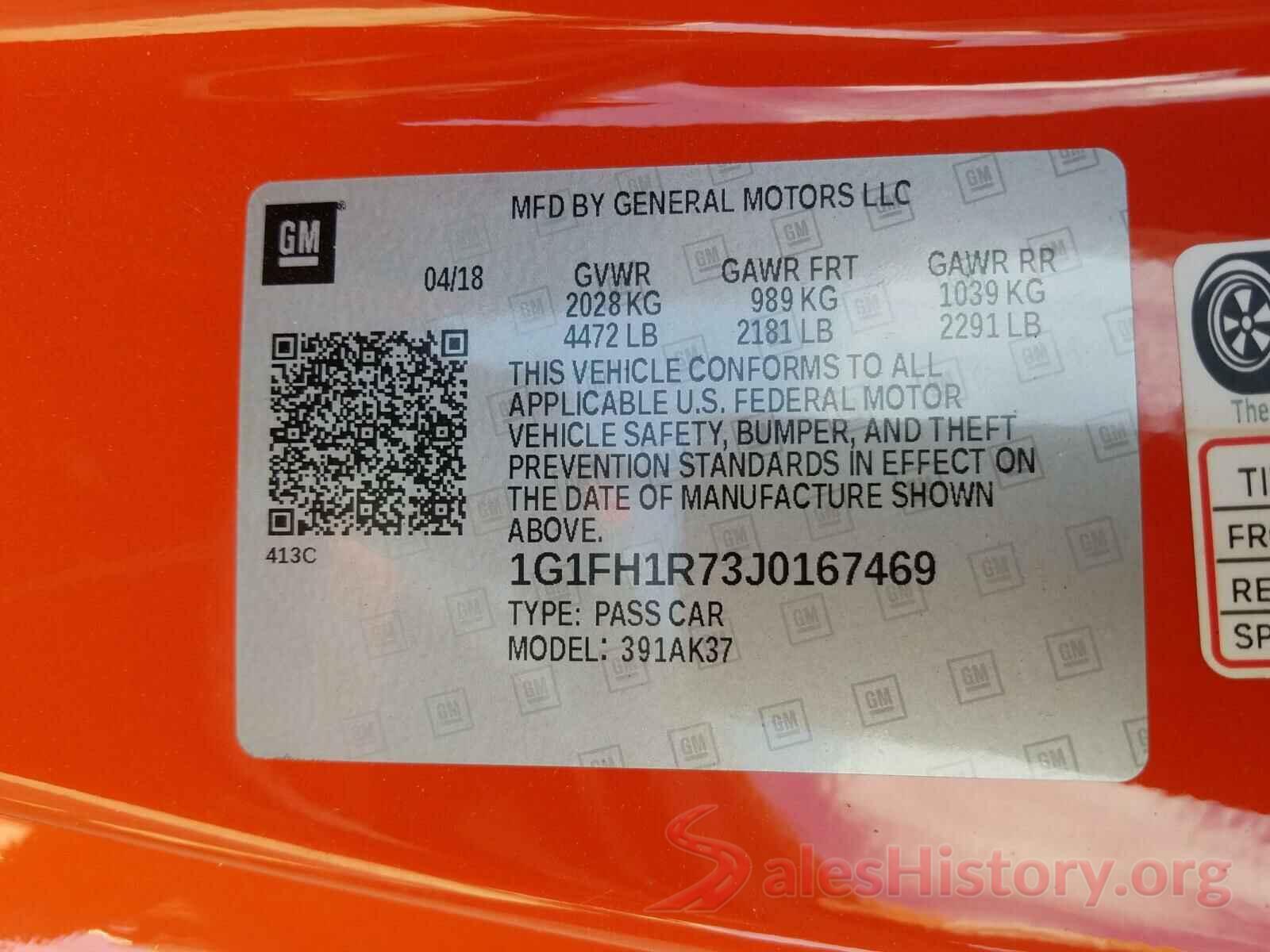 1G1FH1R73J0167469 2018 CHEVROLET CAMARO