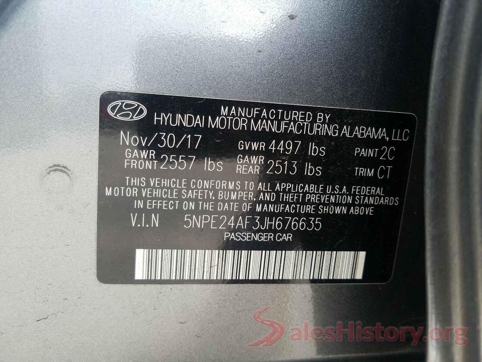 5NPE24AF3JH676635 2018 HYUNDAI SONATA