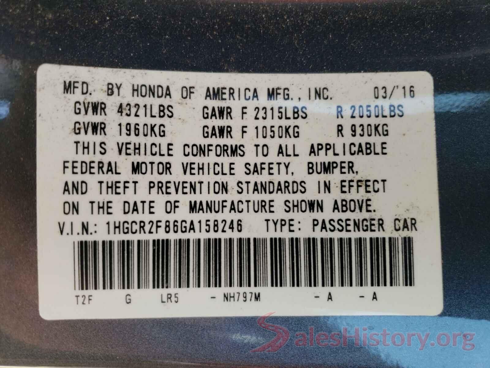 1HGCR2F86GA158246 2016 HONDA ACCORD