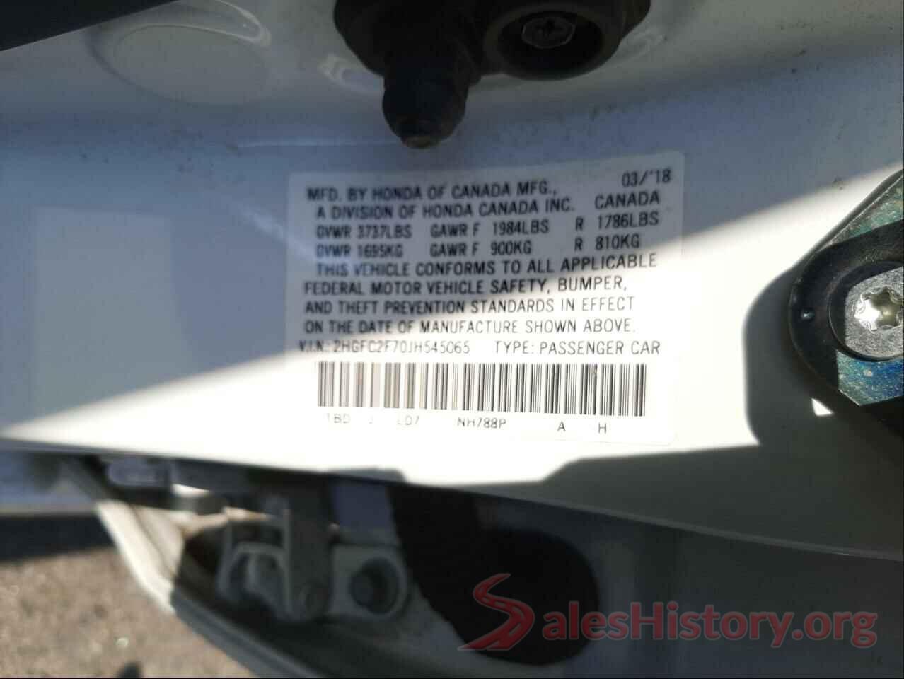 2HGFC2F70JH545065 2018 HONDA CIVIC