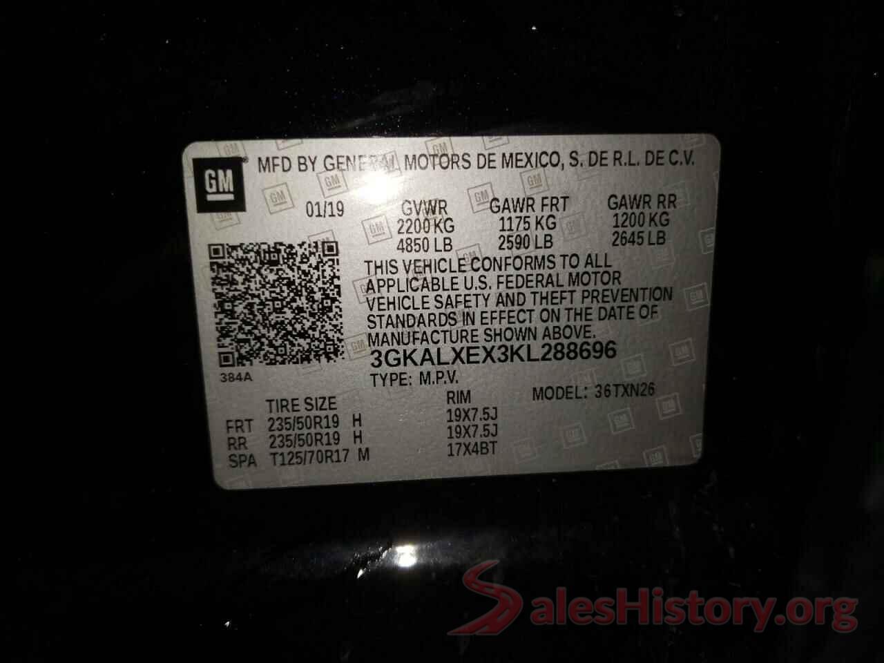 3GKALXEX3KL288696 2019 GMC TERRAIN