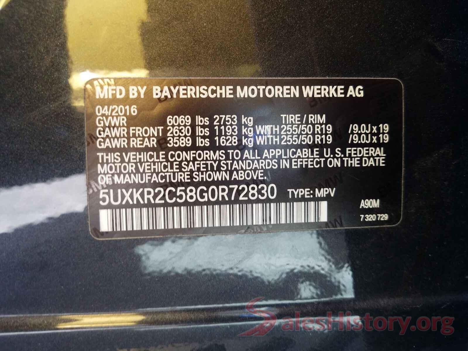 5UXKR2C58G0R72830 2016 BMW X5