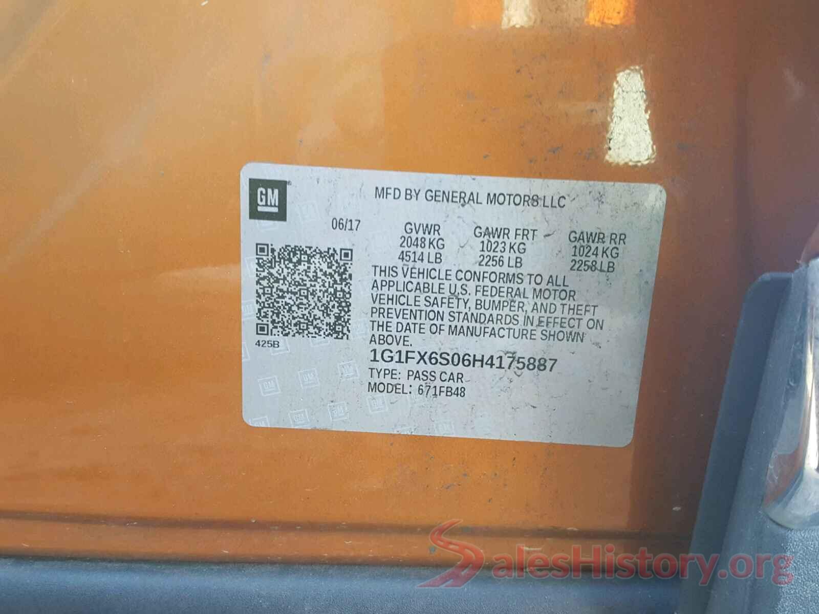 1G1FX6S06H4175887 2017 CHEVROLET BOLT