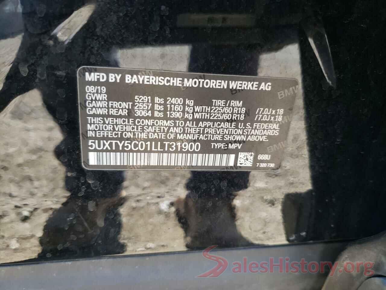 5UXTY5C01LLT31900 2020 BMW X3