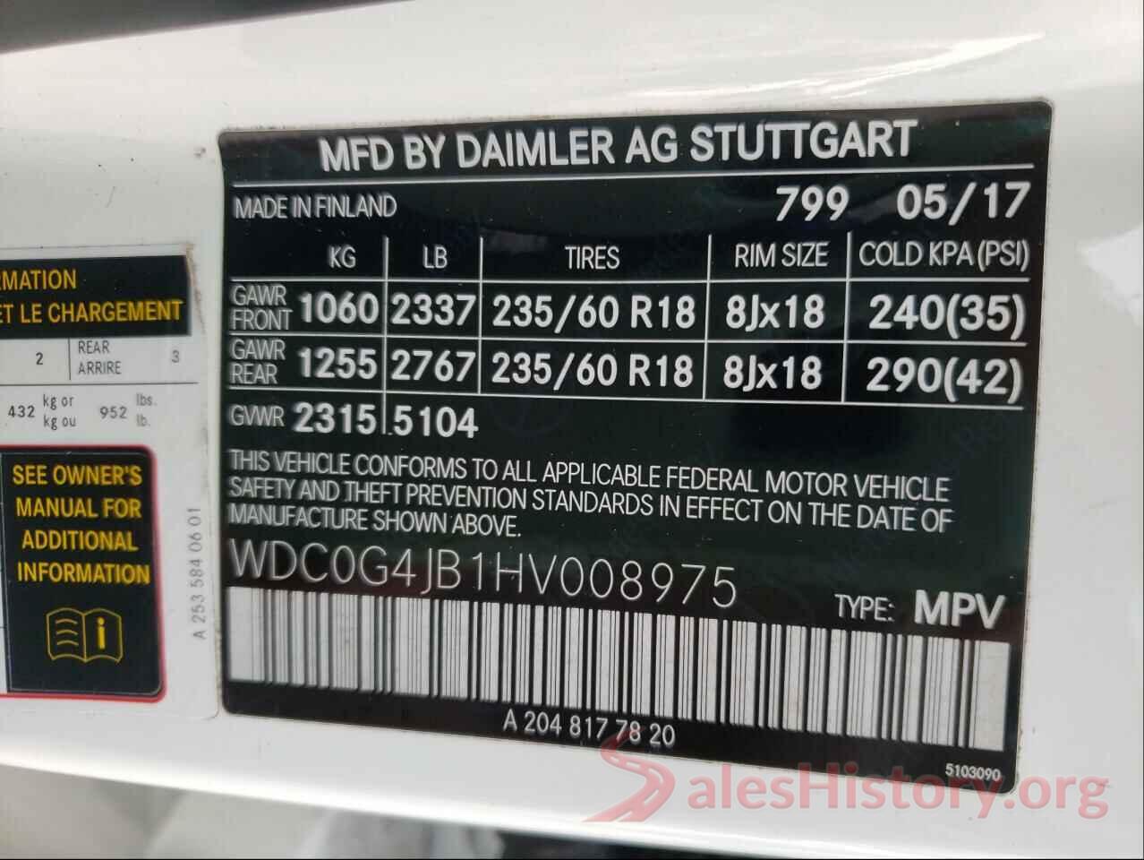 WDC0G4JB1HV008975 2017 MERCEDES-BENZ GLC-CLASS