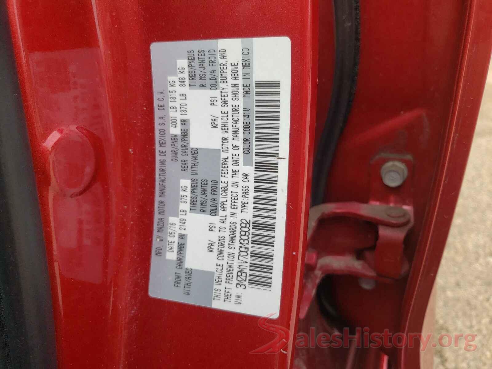 3MZBM1V70GM309092 2016 MAZDA 3