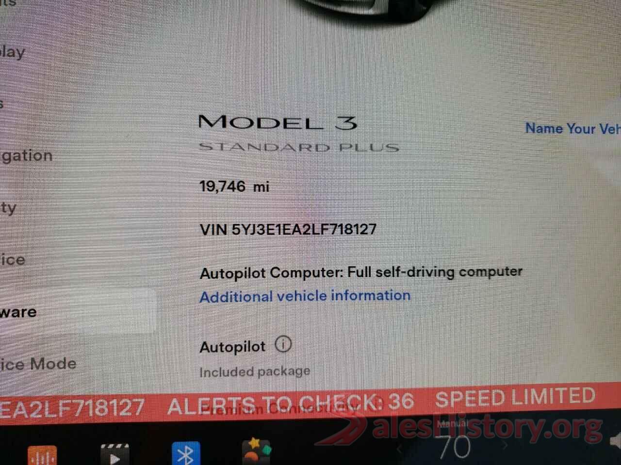 5YJ3E1EA2LF718127 2020 TESLA MODEL 3